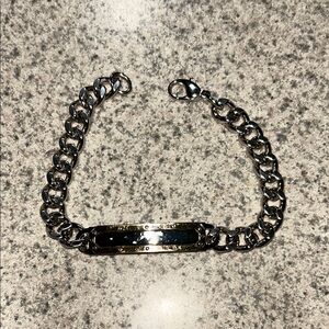 Elegant Two-Tone Chain ID bracelet sterling silver Dolan Bullock not engraved